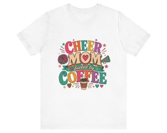 Cheer Mom Coffee T-Shirt | Retro Graphic Tee, Lightweight Cotton Shirt