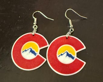 Bold 3D Printed Colorado Flag Earrings – Lightweight & Allergy-Free