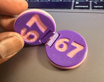 6–7 Twist & Flip Fidget Keychain – Dual Motion Sensory Toy | 3D Printed Stress Relief