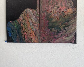 2pc 6x8 toiles « Neon Collection » acrylique pour la peinture UV art