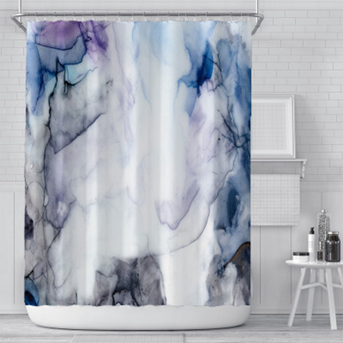 Watercolor Shower Curtain Creative Digital Printing Shower Etsy