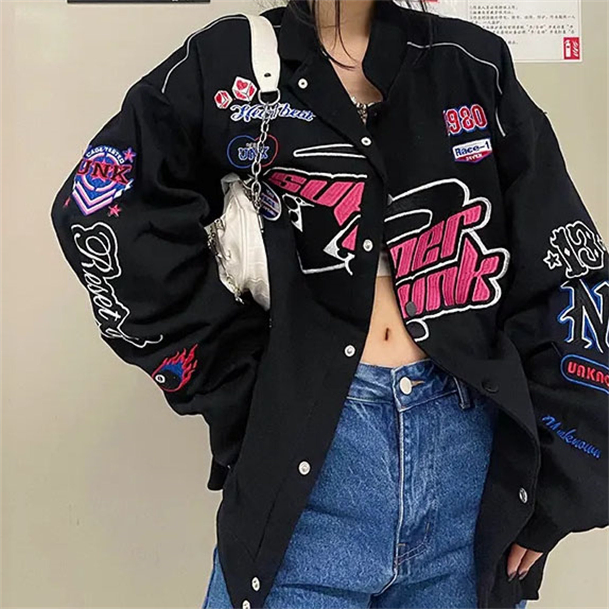 Vintage Racing Jacket Bomber Jacket F1 Streetwear Jacket - Etsy