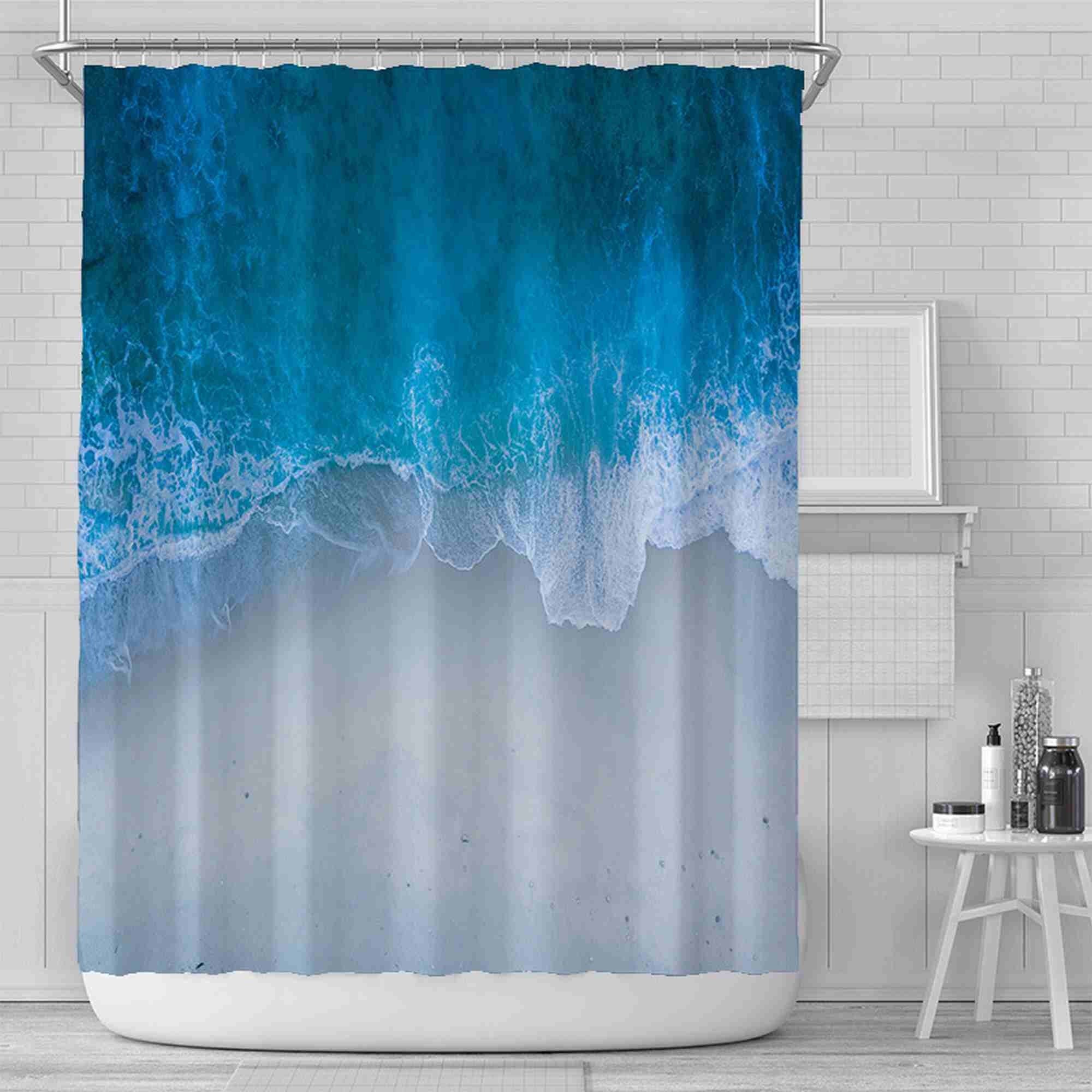 Meer-Szene-Vorhang Wellen Strand Dusche Vorhang kreative | Etsy