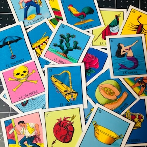 Loteria stickers | set of 20 mini loteria stickers