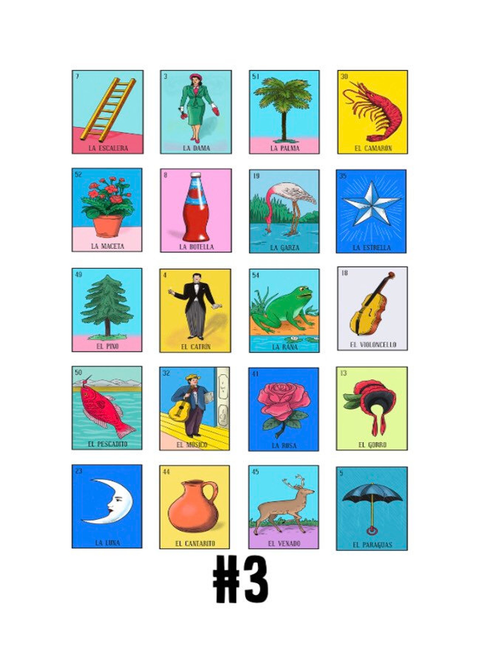 Loteria Stickers Set of 20 Mini Loteria Stickers - Etsy