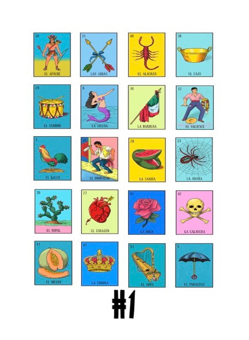 Loteria Stickers Set of 20 Mini Loteria Stickers - Etsy