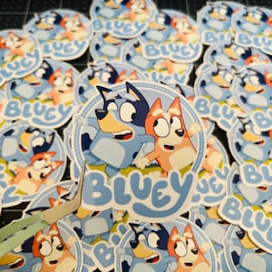 Bluey stickers | birthday stickers | Bluey and Bingo | Handmade stickers