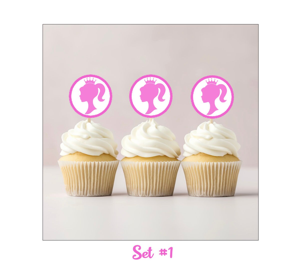 Barbie Cupcake Topper Birthday Toppers 20 Cupcake Toppers - Etsy