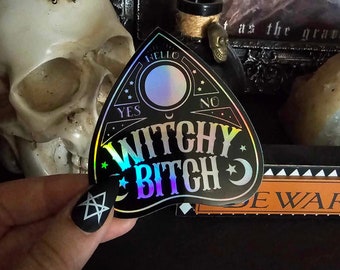 Witchy Bitch Sticker Goth Alternative Witch Holographic Spooky Halloween Aesthetic