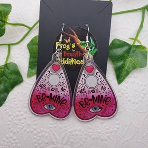 Ouija Valentine Acrylic Spooky Earrings Jewelry Accessories Holiday Planchette Spirit Board Cute
