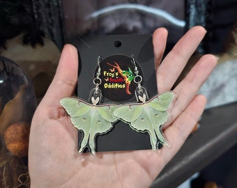 Luna Moth Acrylic Earrings Goth Jewelry Alternative Fashion Cottage Core Aesthetic