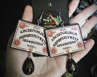 Real Scorpion Ouija Board Earrings Goth Jewelry Alternative Fashion Spooky Accessories Macabre Creepy Dark Aesthetic Oddities Curiosities