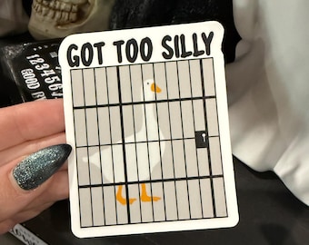 Got Too Silly Goose Sticker, Silly Goose in Jail Sticker, Vinyl Laptop Sticker,  Silly Goose Association Sticker, Silly Duck Vinyl Stickers