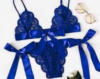navy blue lingerie