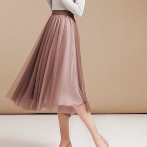 2 Layers Tulle Skirt Women / tullrock damen / white tulle skirt bridal / bridesmaid tulle skirt / pink red blue grey black tulle skirt