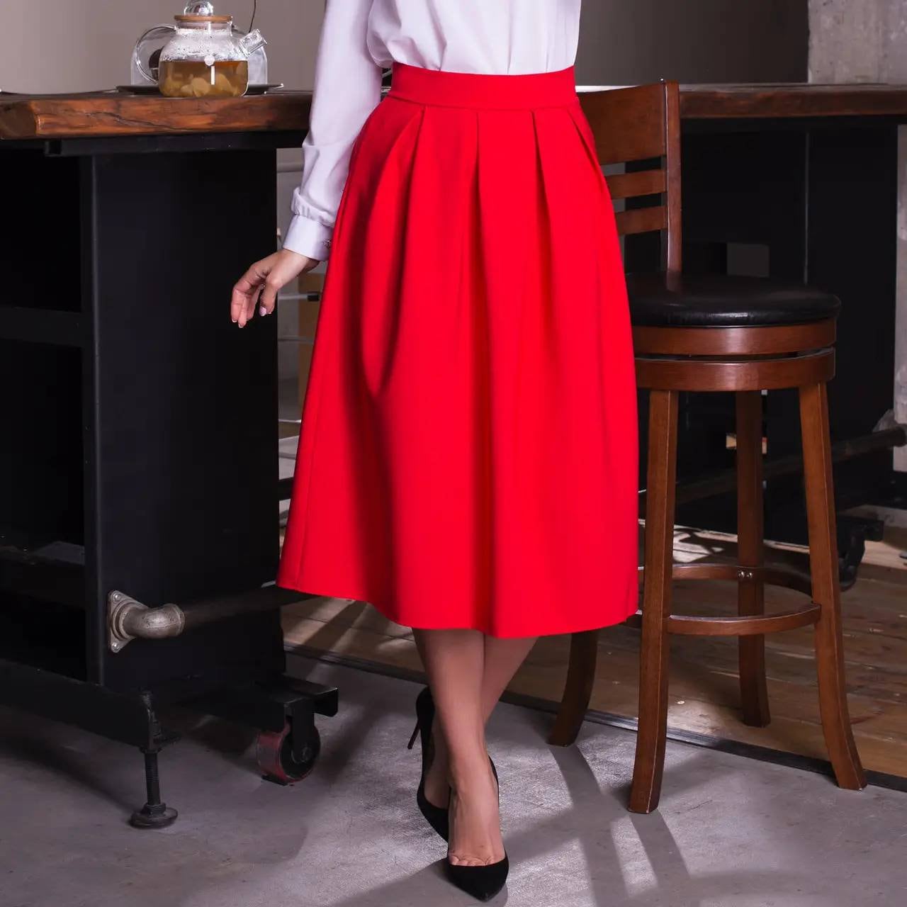 Metro jacquard cotton midi skirt