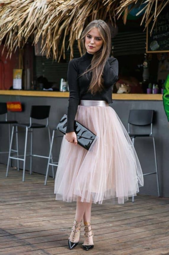 Long tulle top ballet skirt