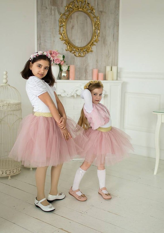 Jupes Jupe Tutu Rose Petite Fille Pour Robes De Bal De Mariage Fluffy Tulle  Bande Élastique Bébé Filles Maxi