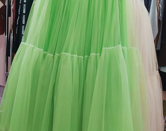 Ruffles Maxi Tulle Skirt Bridal women's plus size tulle skirt  A-line Tulle Tutu Mid Long Tiered Ruffle Women Skirts Midi Skirt