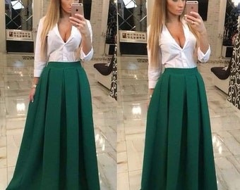 Maxi Skirt, Ball Skirt, Long Skirt, High Waist Skirt, Boho Skirt, Pleated Maxi Skirt, Women Skirt, Plus Size Skirt, A Line Skirt, Women Gift