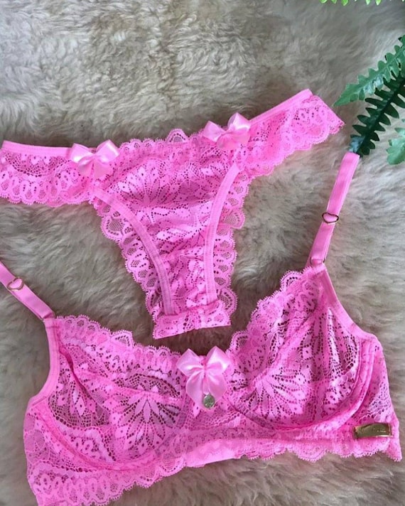 Pink Lingerie Set Girlfriend Gift Wife Gift Sheer Lingerie Burlesque  Lingerie Erotic Lingerie Bdsm Lingerie See Through Lingerie Ddlg 