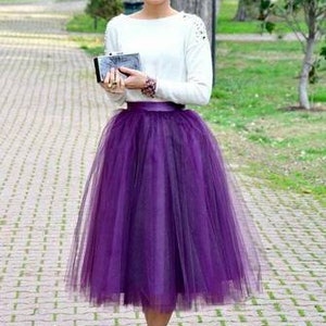 Tulle Skirt Women Tea Length Dusty Rose Bridesmaid Skirt - Etsy