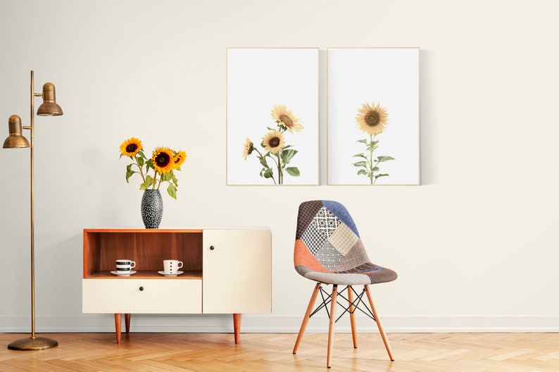 Tropical Wall Art Tropical floral collection Sunflower Etsy