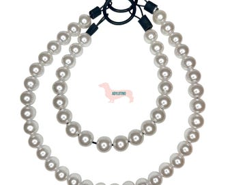 Custom Pearl Pet Necklace – Silicone Beaded Dog Collar