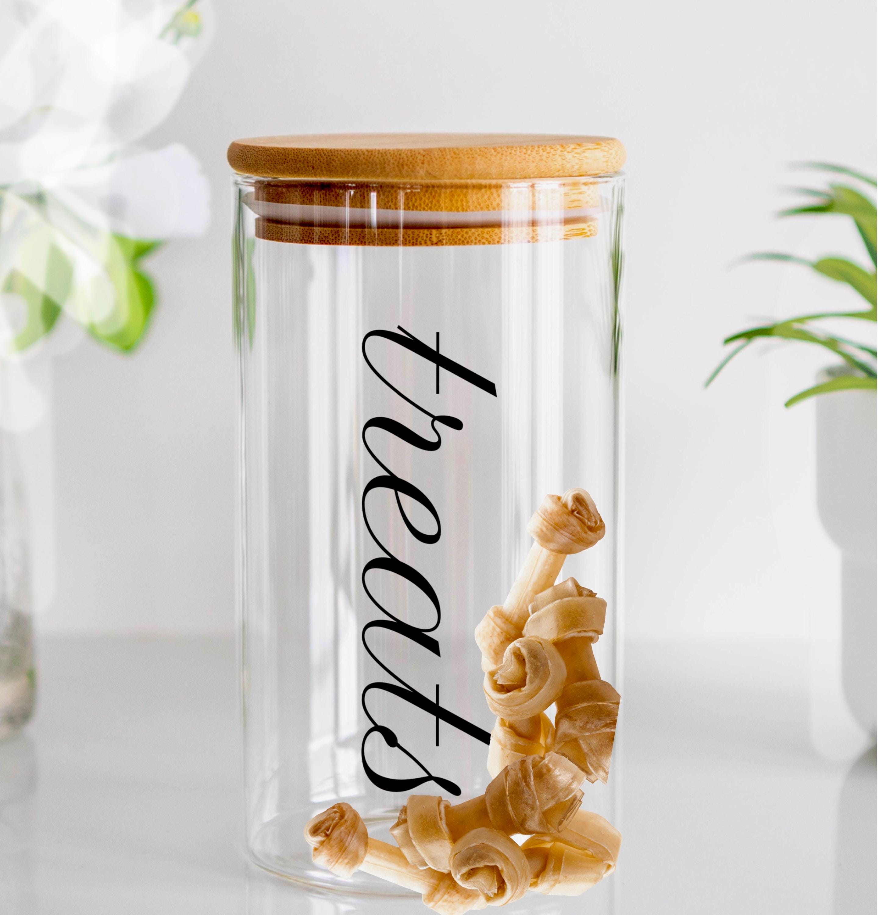 Personalized Glass Dog Treat Jar - Airtight Pet Storage