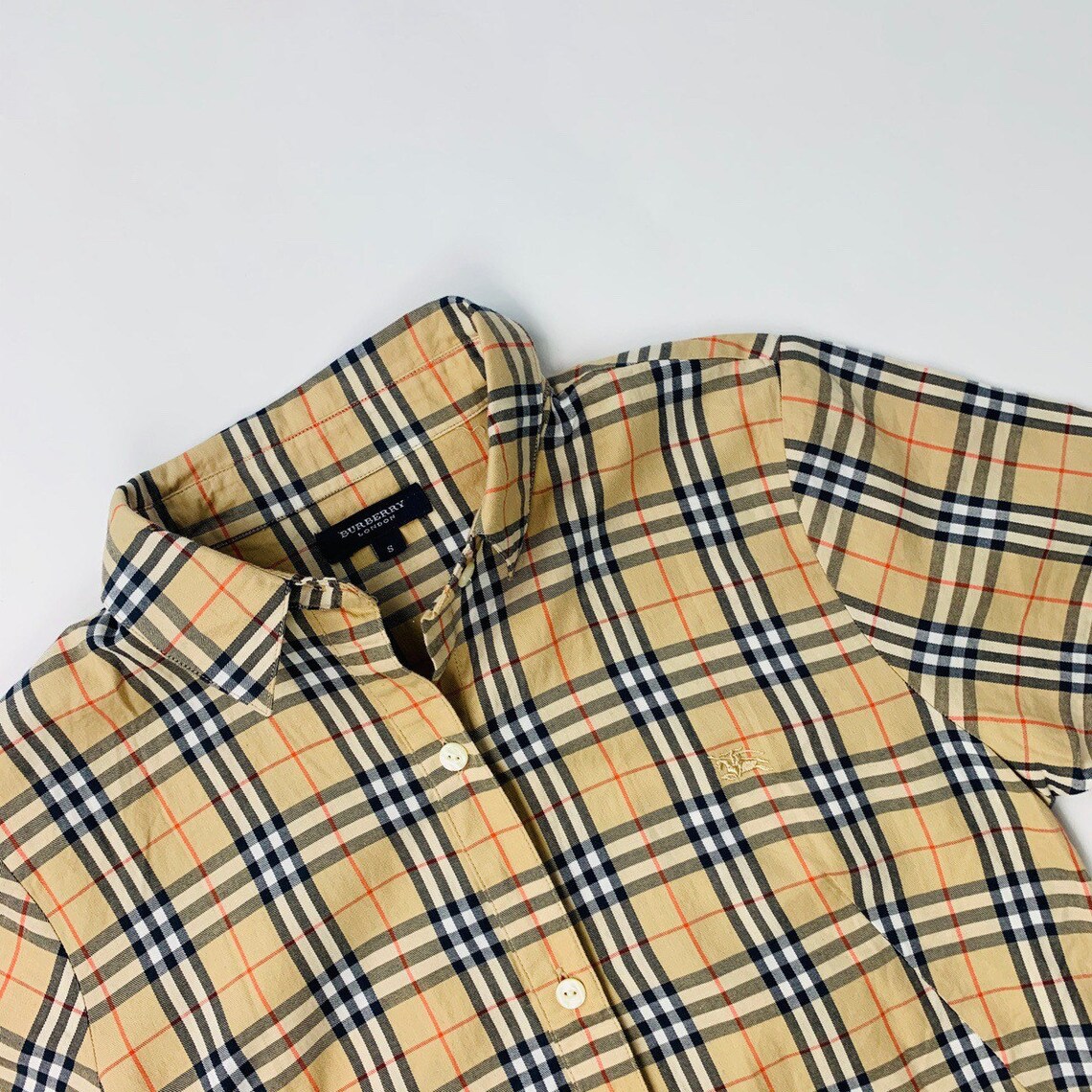 vintage burberry nova check shirt