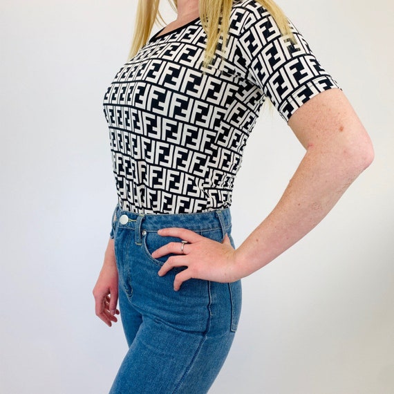 Fendi t-shirt. Vintage Fendi monogram top.