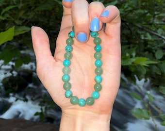 Heart of the Earth Bracelet | Green Aventurine & Turquoise Gemstone Bracelet | Nature Inspired Boho Jewelry