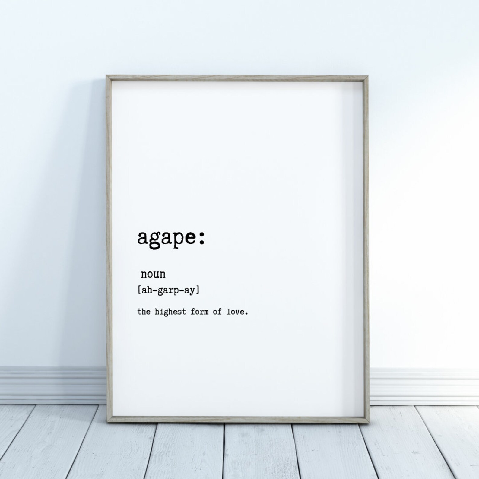 Agape Love Greek dictionary definition print A5 size print Etsy