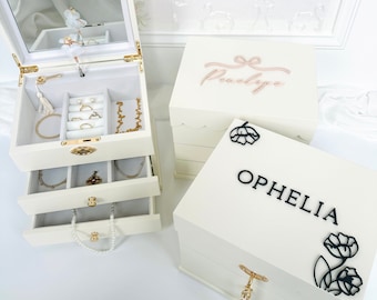 Custom Jewelry Box | Personalized Jewelry Organizer | Gift for Her | Flower Girl Gift | Ballerina Jewelry Box | Luxury Jewelry Box |