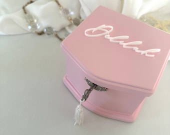 Custom Jewelry Box | Personalized Jewelry Organizer | Gift for Her | Flower Girl Gift | Ballerina Jewelry Box | Luxury Jewelry Box | Pink