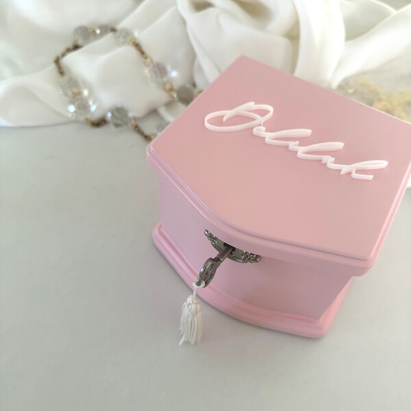 Custom Jewelry Box | Personalized Jewelry Organizer | Gift for Her | Flower Girl Gift | Ballerina Jewelry Box | Luxury Jewelry Box | Pink