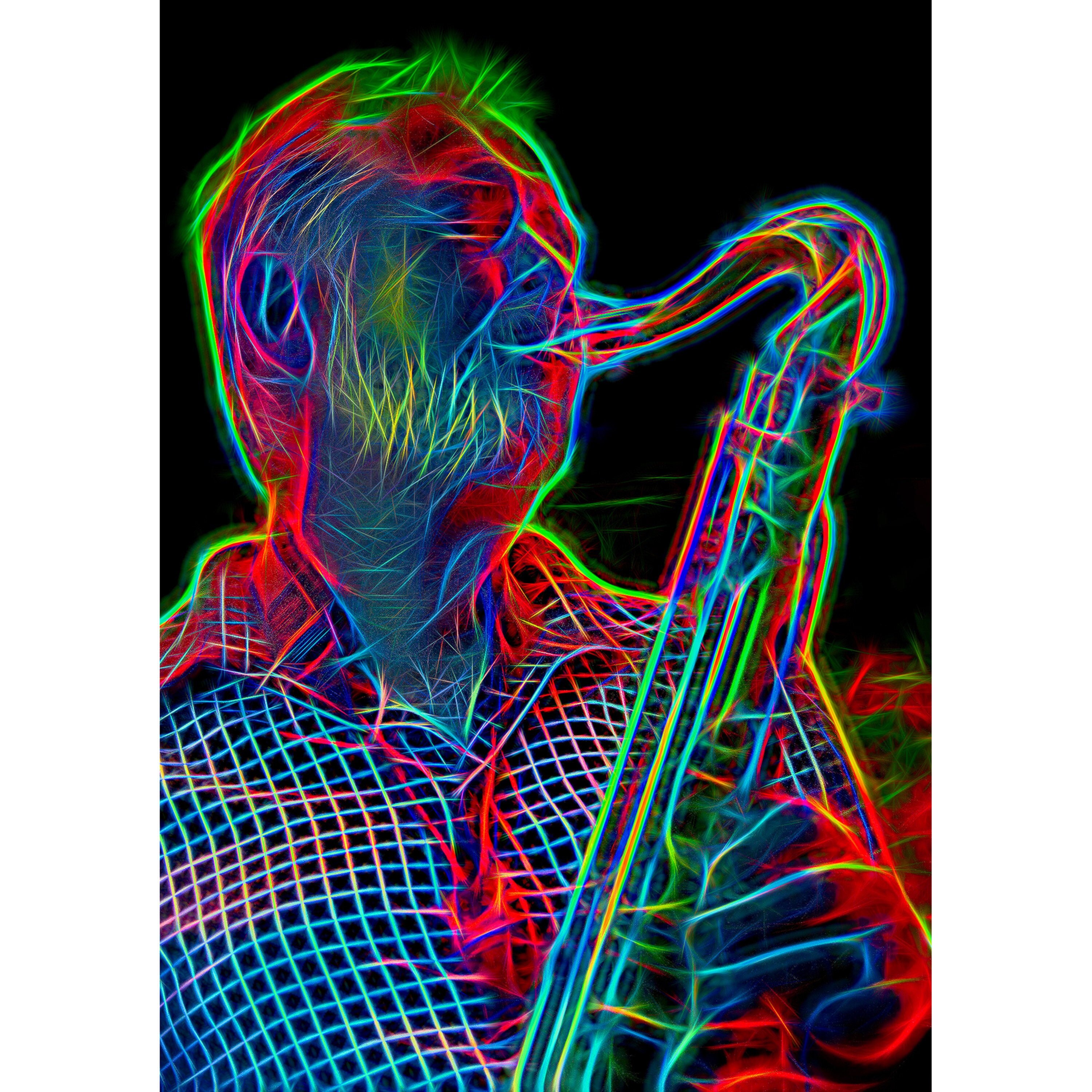 Neon Jazz 2, Saxophone, Frame Print, Limited Edition, Art, Photo, Neon Colours, Print, Home