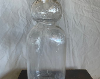Set of 2 Antique Art Deco 1920's Milk Glass Marinello Beauty Cream Jars Art  Deco Glass Bottles Vintage 20's Vanity Decor 