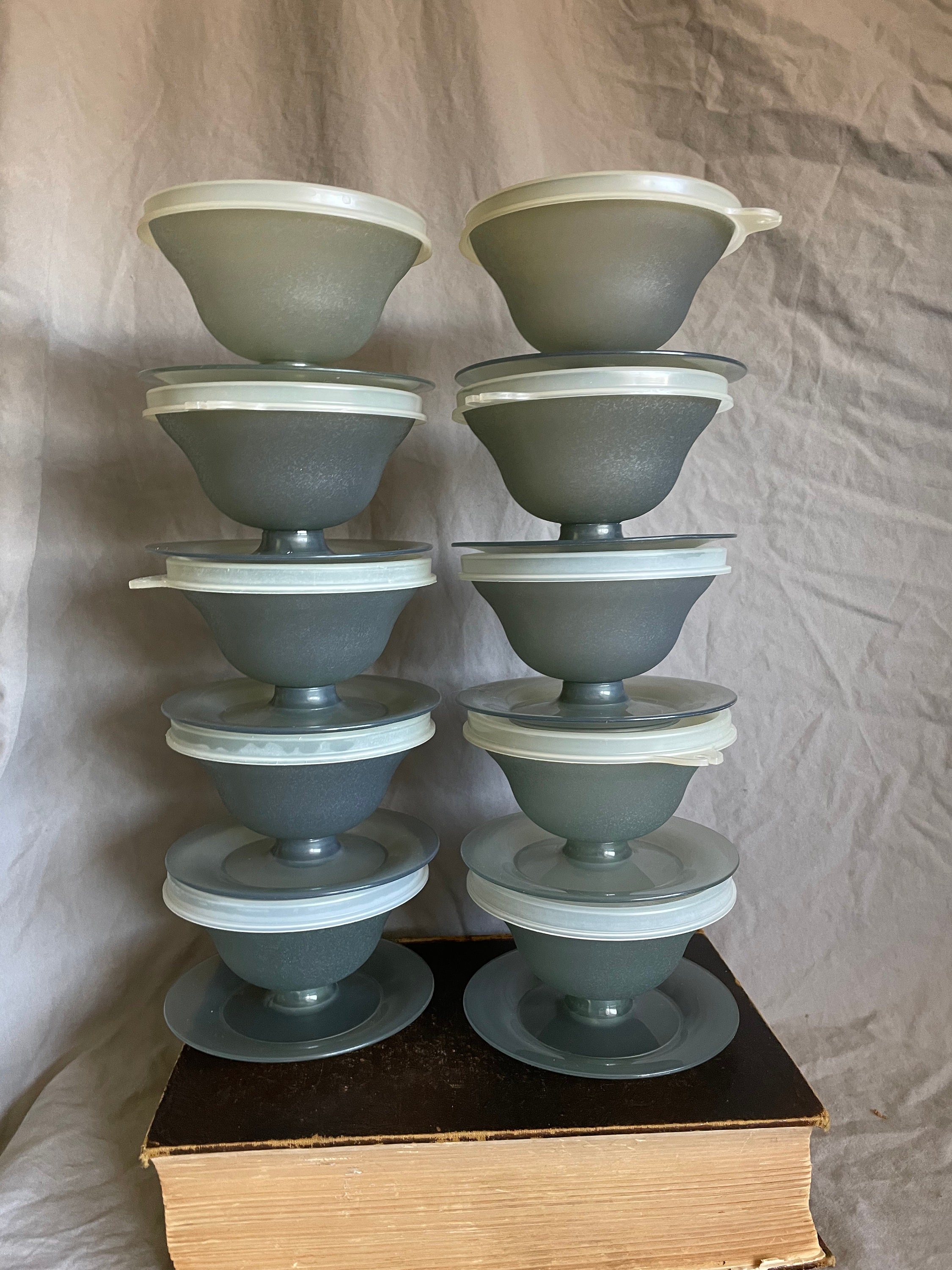 Set of 5 Tupperware Pudding Cups With Lids Etsy