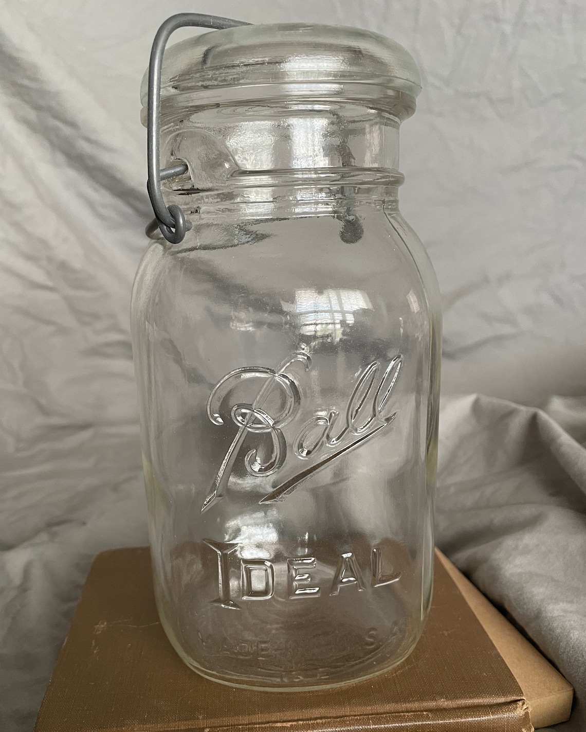 Ball Ideal mason jar w/ wire clamp Quart jar Etsy