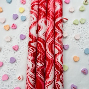 marbled taper candle valentine swirl romantic dip-dyed candlestick handpainted home decorating gift wedding valentines party centerpiece