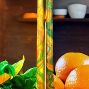 marbled taper candle citrus swirl design colorful tie-dyed candlestick handpainted  home decoration party centerpiece hostess gift designer