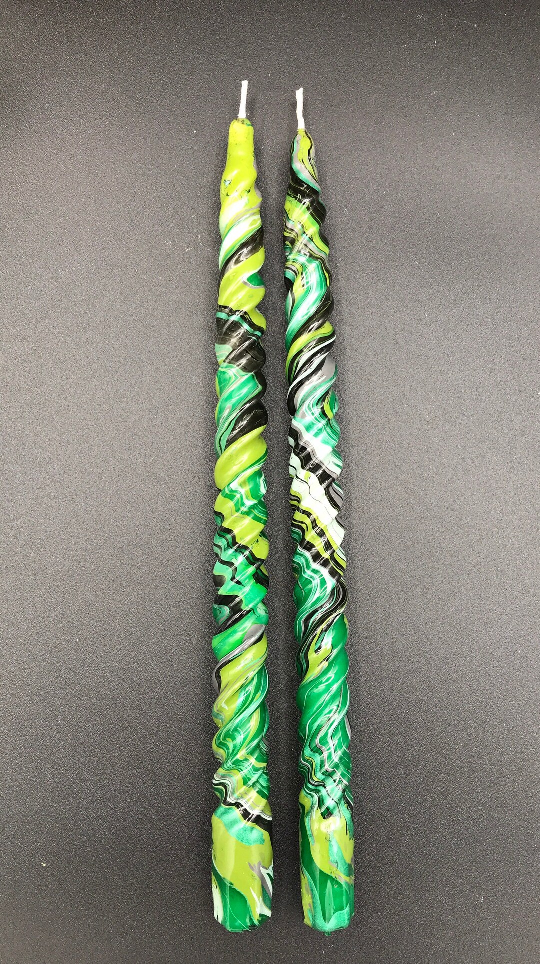 Marbled Candles, Granite Color Scheme, 12 Twist Candles, Custom Made