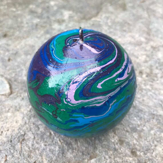 Marbled Candle Lava Lamp Color Scheme Sphere Candle Dyed Etsy