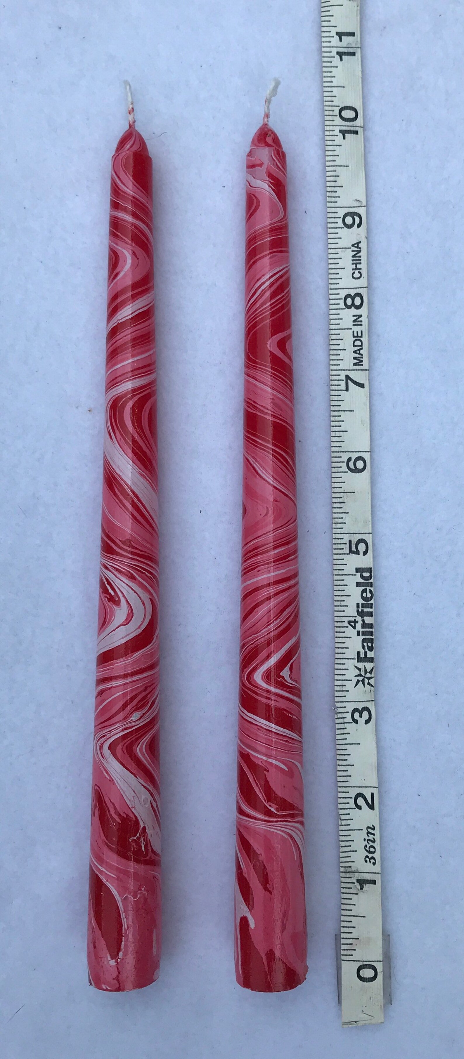 Marbled candles Valentines color scheme 10 taper candles Etsy