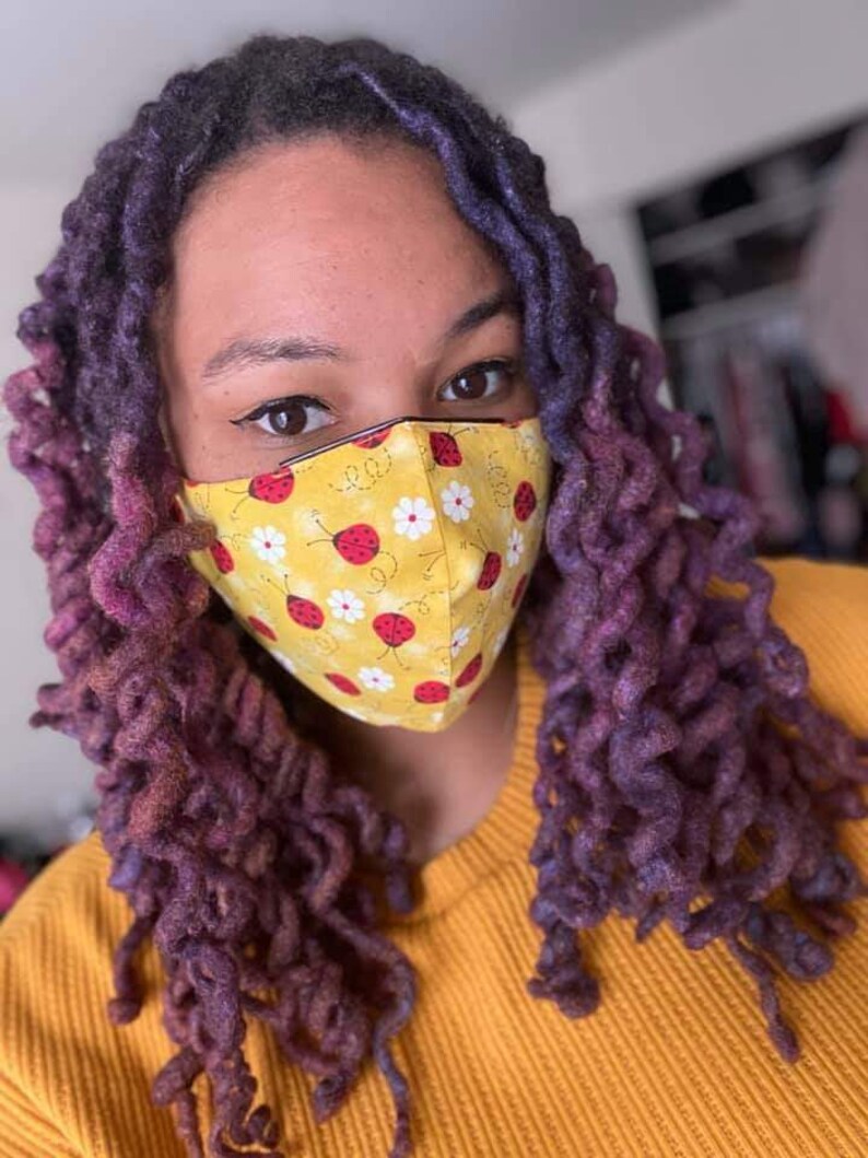 Lady Bug Face Mask Made With 100 Cotton Includes Filter Etsy