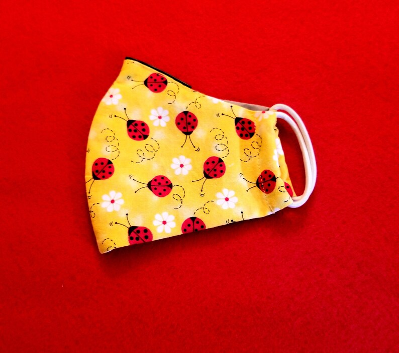 Lady Bug Face Mask Made With 100 Cotton Includes Filter Etsy
