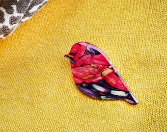 Heathergems Robin Broche | Handgemaakte Schotse heidevogelspeld