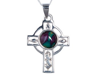 Heathergems Celtic Cross Sterling Silver Pendant | Scottish Jewellery