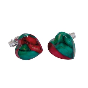 Heathergems Heart Sterling Silver Stud Earrings | Heart Stud Earrings | Handcrafted Jewellery | Made in Scotland | Unique Jewellery |